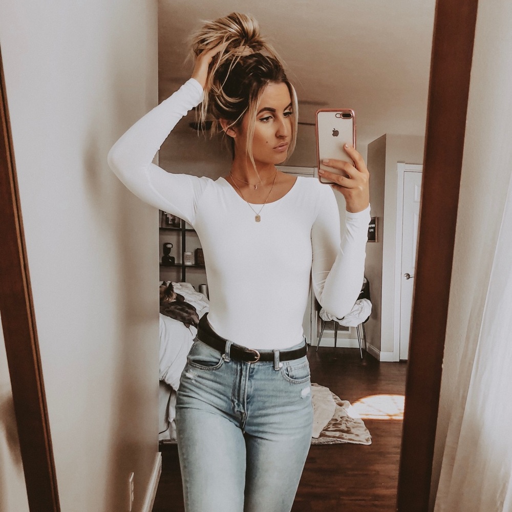 White long sleeve bodysuit